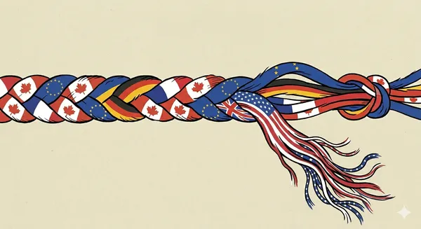 US international isolation illustrated, America separated from allies as global trust erodes after the 2024 election and Project 2025